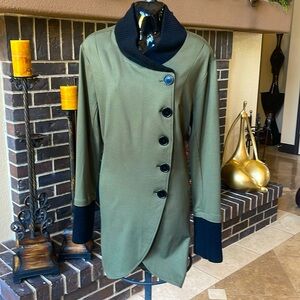 Venus Asymmetrical lightweight knit jacket.